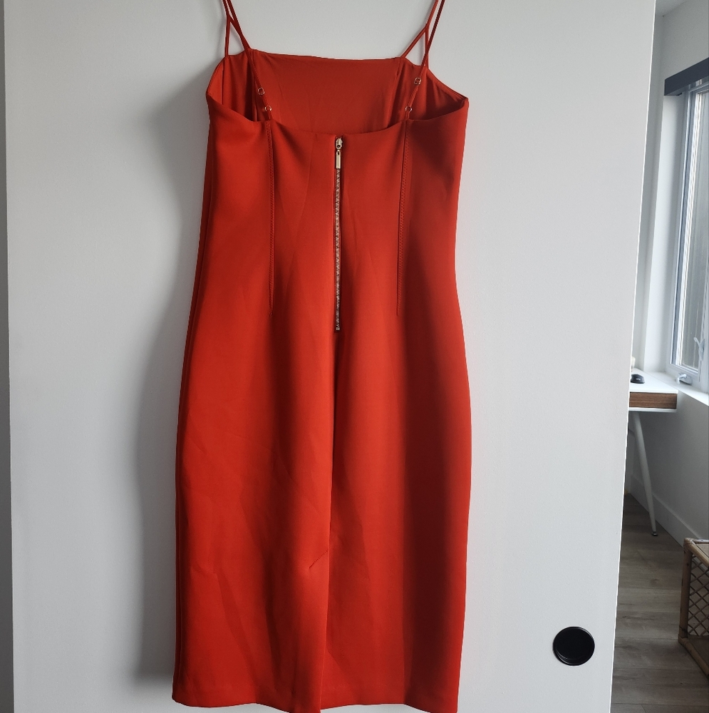 Marciano Red Spaghetti Strap Midi Dress - Picture 2 of 4